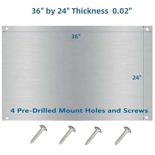 Generic 24 x 36-inch Reversible Stainless Steel Backsplash | Splatter Guard for Kitchen Walls thumbnail 2