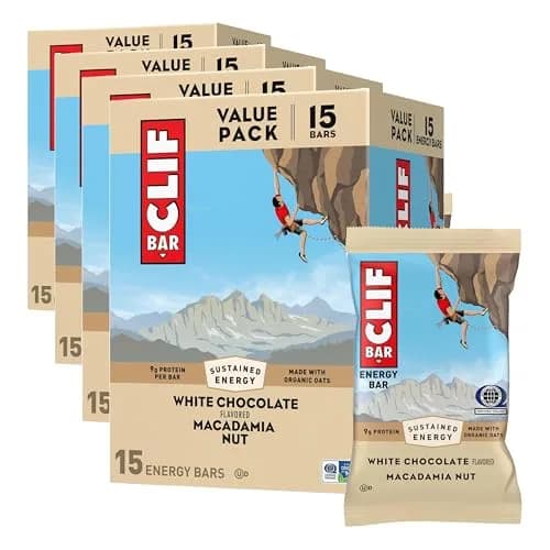 CLIF BAR Energy Protein Bars White Chocolate Macadamia Nut 15 Count (60 Total Bars) | Made with Organic Oats thumbnail 1