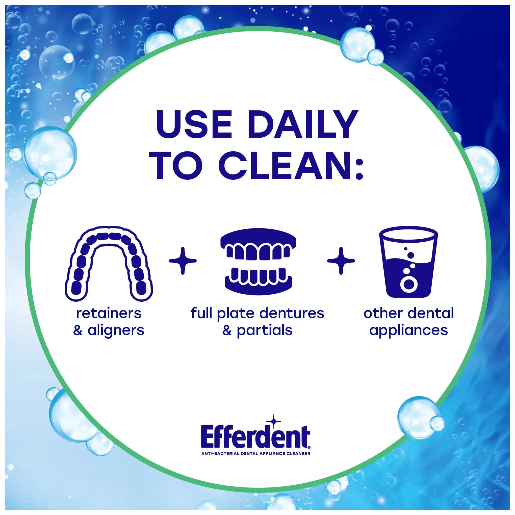 Efferdent Denture Cleaner Tablets, Minty Fresh & Clean, 90 Count (Pack of 6) | Kills 99.99% Bacteria - view 3