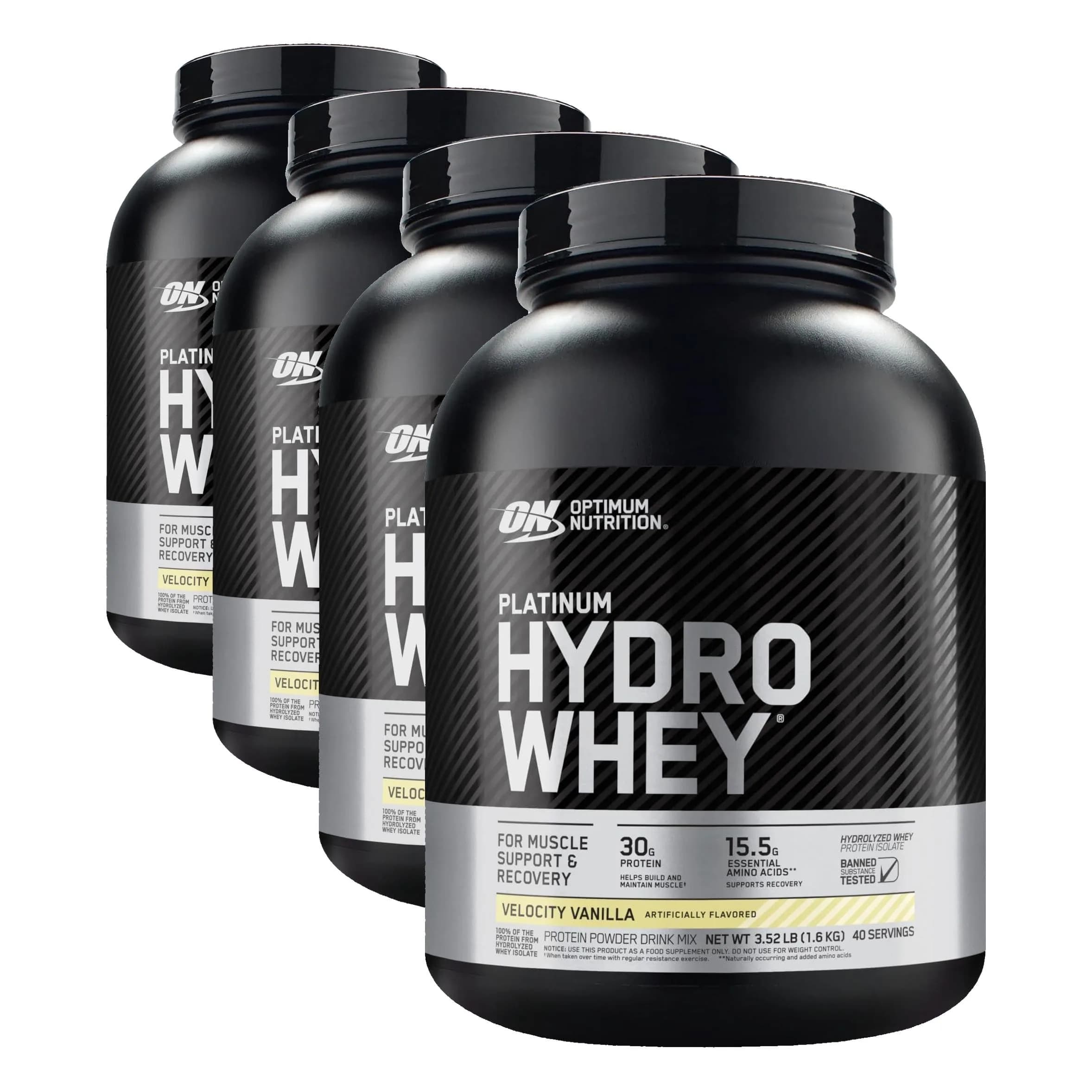 Optimum Nutrition Platinum Hydrowhey Protein Powder, Velocity Vanilla, 3.6 Pound (Pack of 4) - main product image