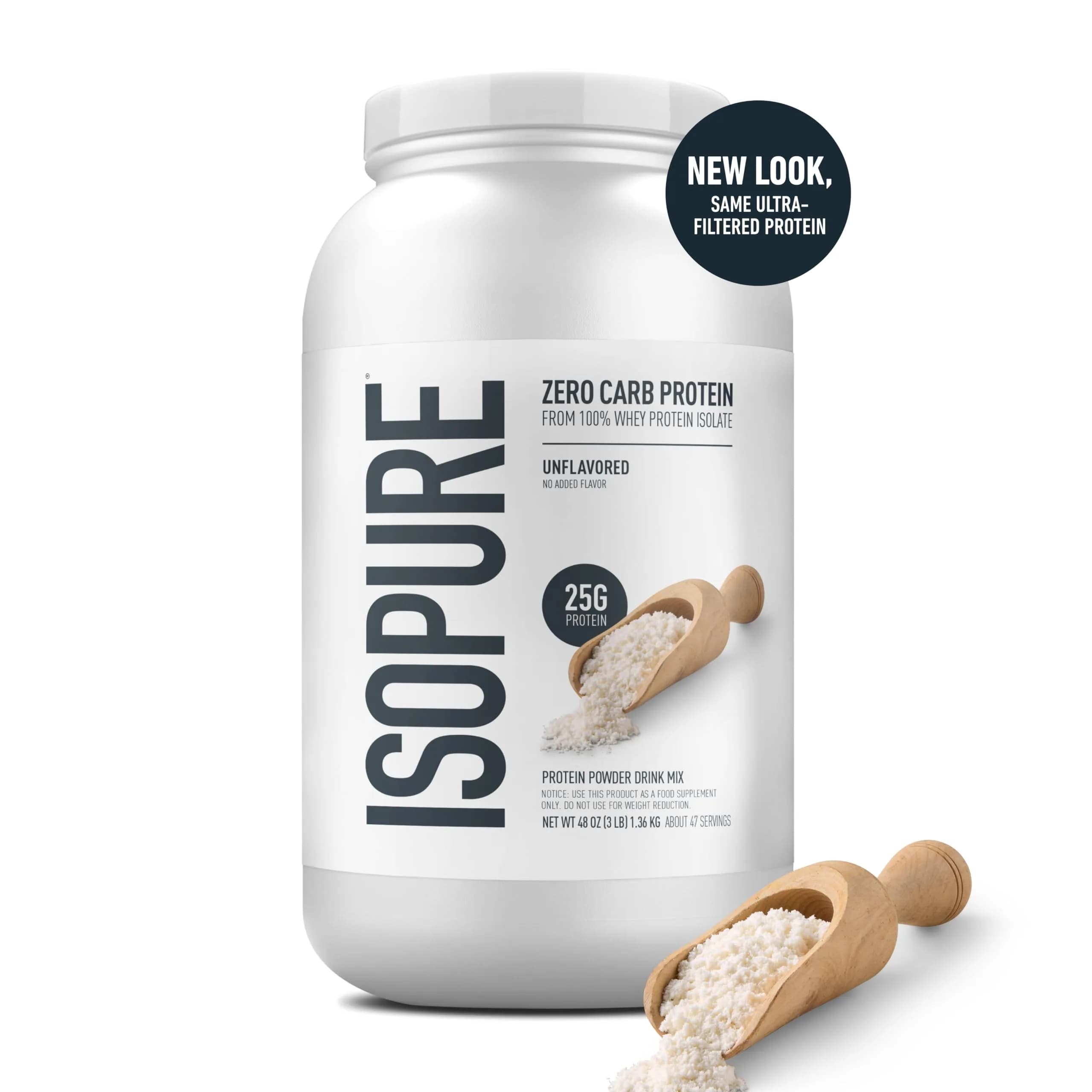 Isopure Zero Carb Whey Protein Isolate Powder Unflavored 2.72 kg (6 lb) | 25g Protein Per Serving, Gluten Free - view 5