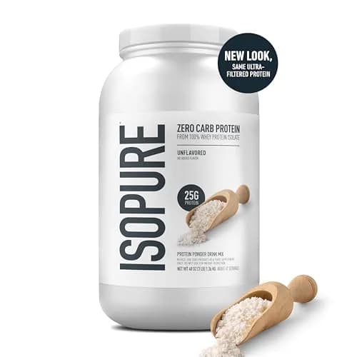 Isopure Zero Carb Whey Protein Isolate Powder Unflavored 2.72 kg (6 lb) | 25g Protein Per Serving, Gluten Free thumbnail 5