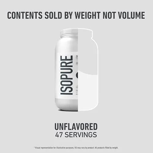 Isopure Zero Carb Whey Protein Isolate Powder Unflavored 2.72 kg (6 lb) | 25g Protein Per Serving, Gluten Free thumbnail 8