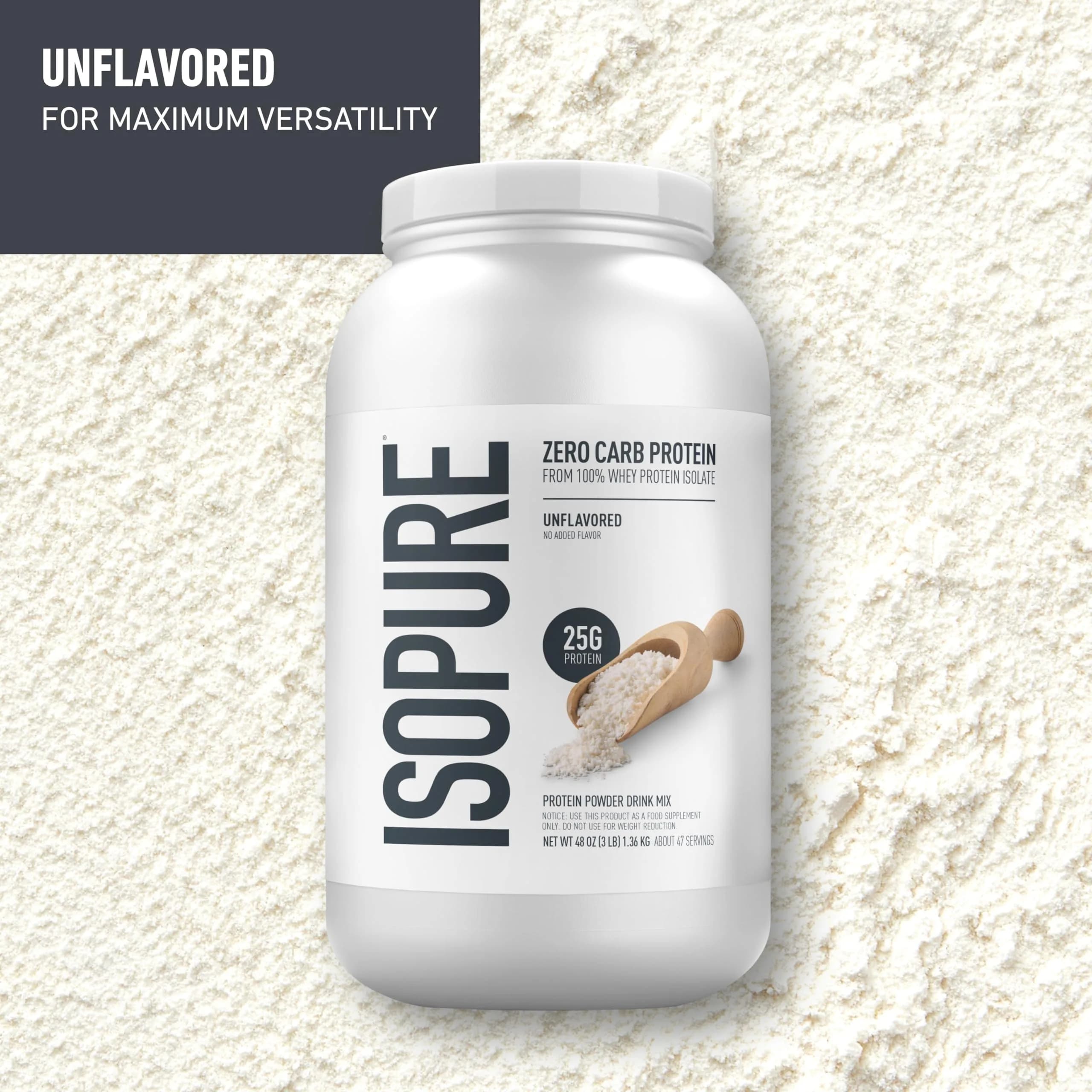 Isopure Zero Carb Unflavored Whey Protein Isolate Powder, 3 Lb Pack of 6 - view 2