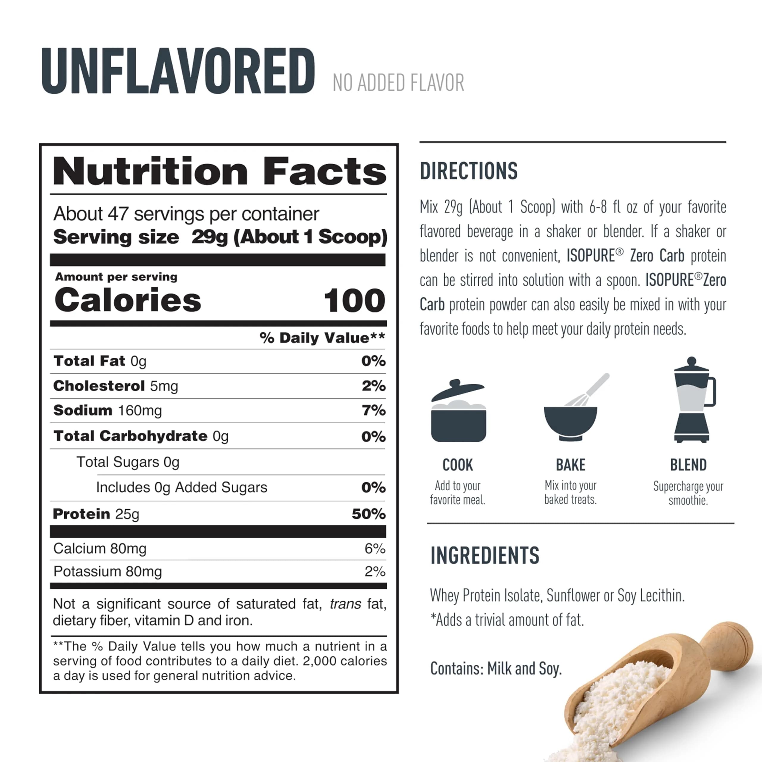 Isopure Zero Carb Unflavored Whey Protein Isolate Powder, 3 Lb Pack of 6 - view 4