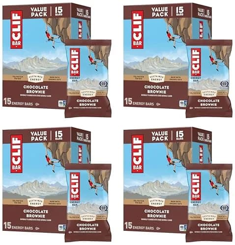CLIF BAR Energy Protein Bars Chocolate Brownie 144oz (60 bars) | Made with Organic Oats thumbnail 1