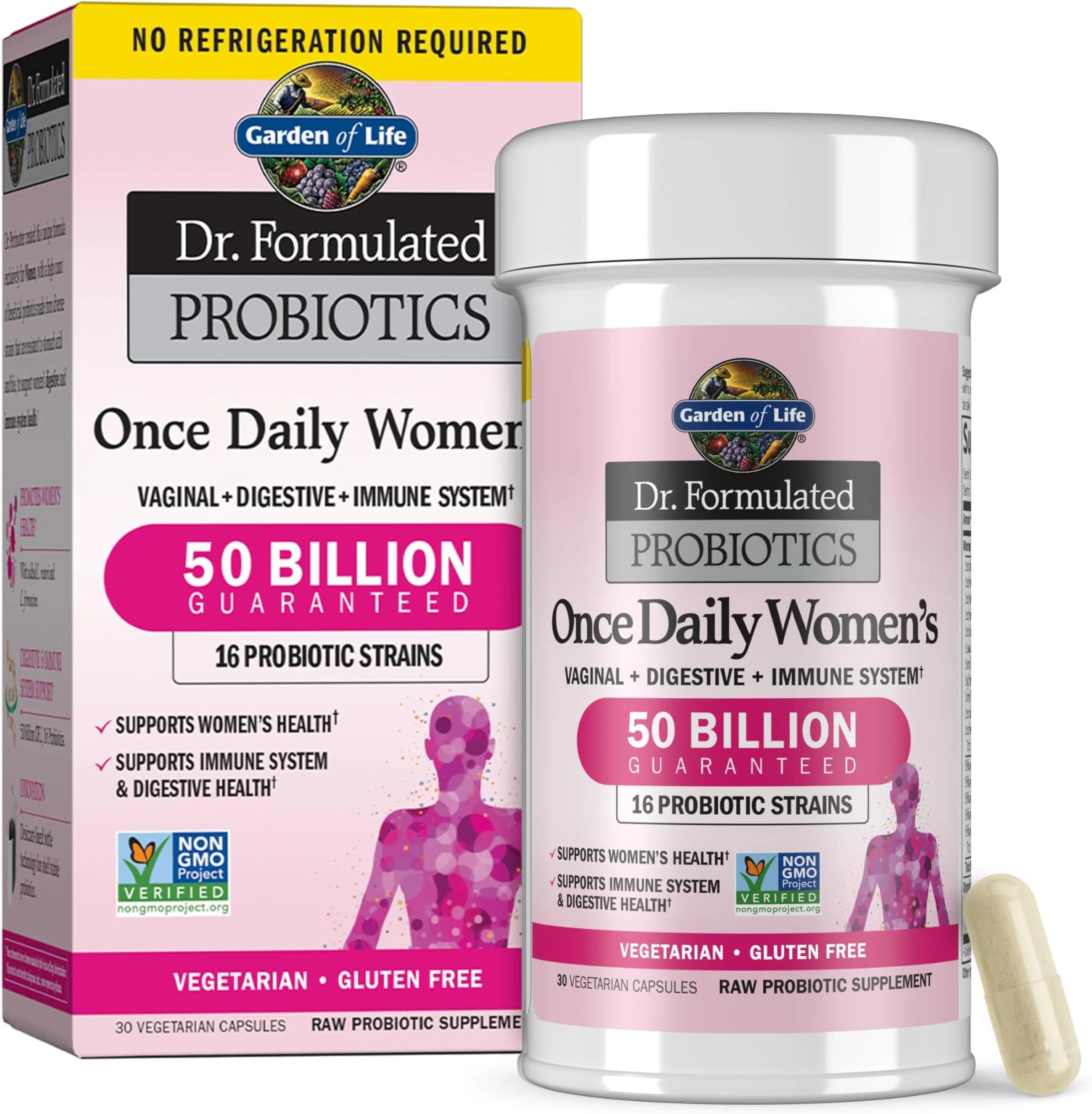 Garden of Life Dr. Formulated Once Daily Women's Probiotics 50 Billion CFU 180 Count (Pack of 6) | Digestive, Immune & Vaginal Health Support - main product image