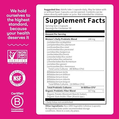 Garden of Life Dr. Formulated Once Daily Women's Probiotics 50 Billion CFU 180 Count (Pack of 6) | Digestive, Immune & Vaginal Health Support thumbnail 6