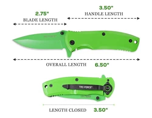 Tac-Force Folding Pocket Knife 2.75" Stainless Steel Blade | Frame Lock, Green thumbnail 2