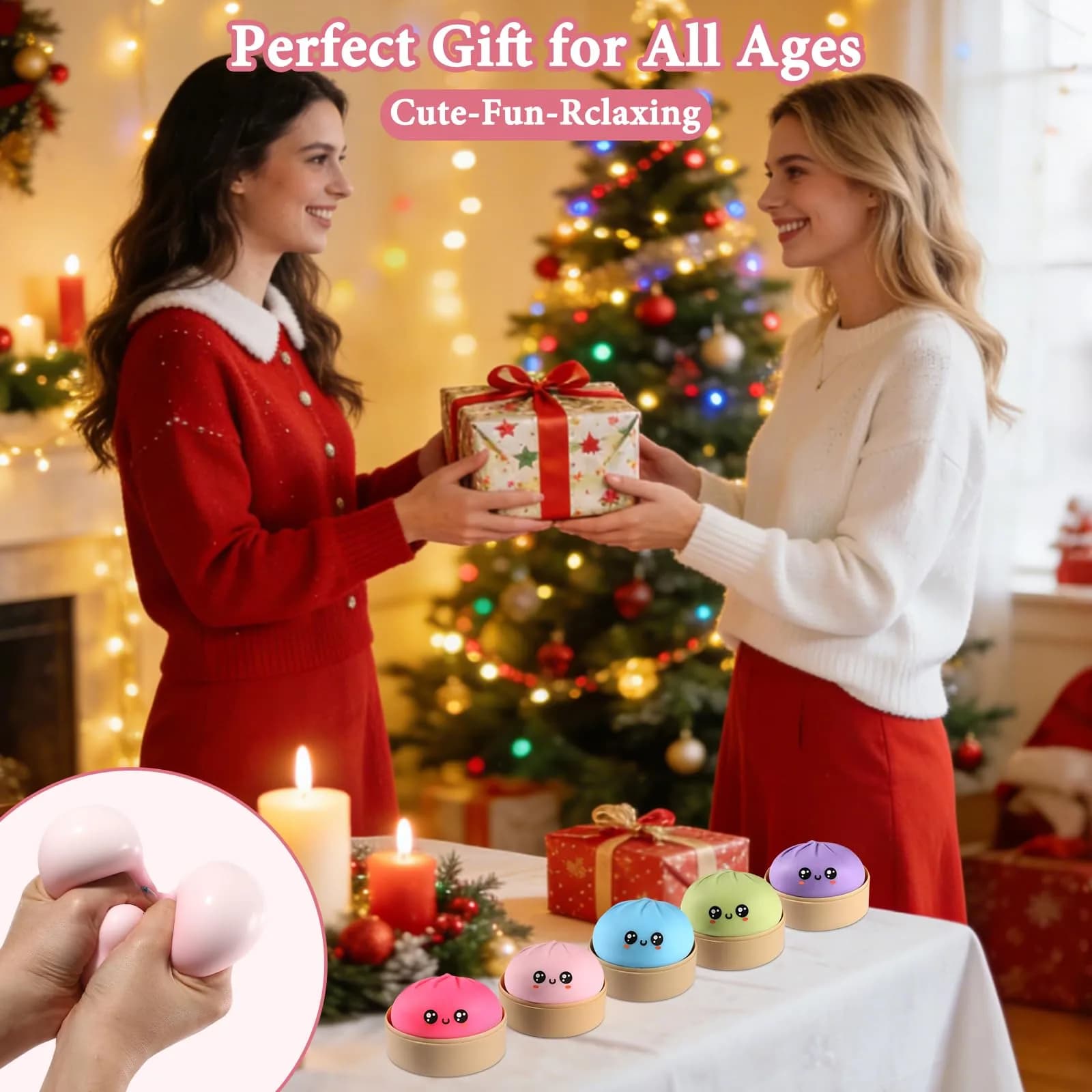 DASDSA Pink Dumpling Squishy Stress Ball Fidget Sensory Toy for Adults Anxiety Relief - view 7