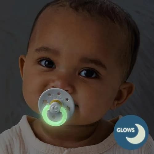 Itzy Ritzy Natural Rubber Pacifiers for 0-6 Mo | BPA-Free, Glow in Dark, Chic & Safe thumbnail 2