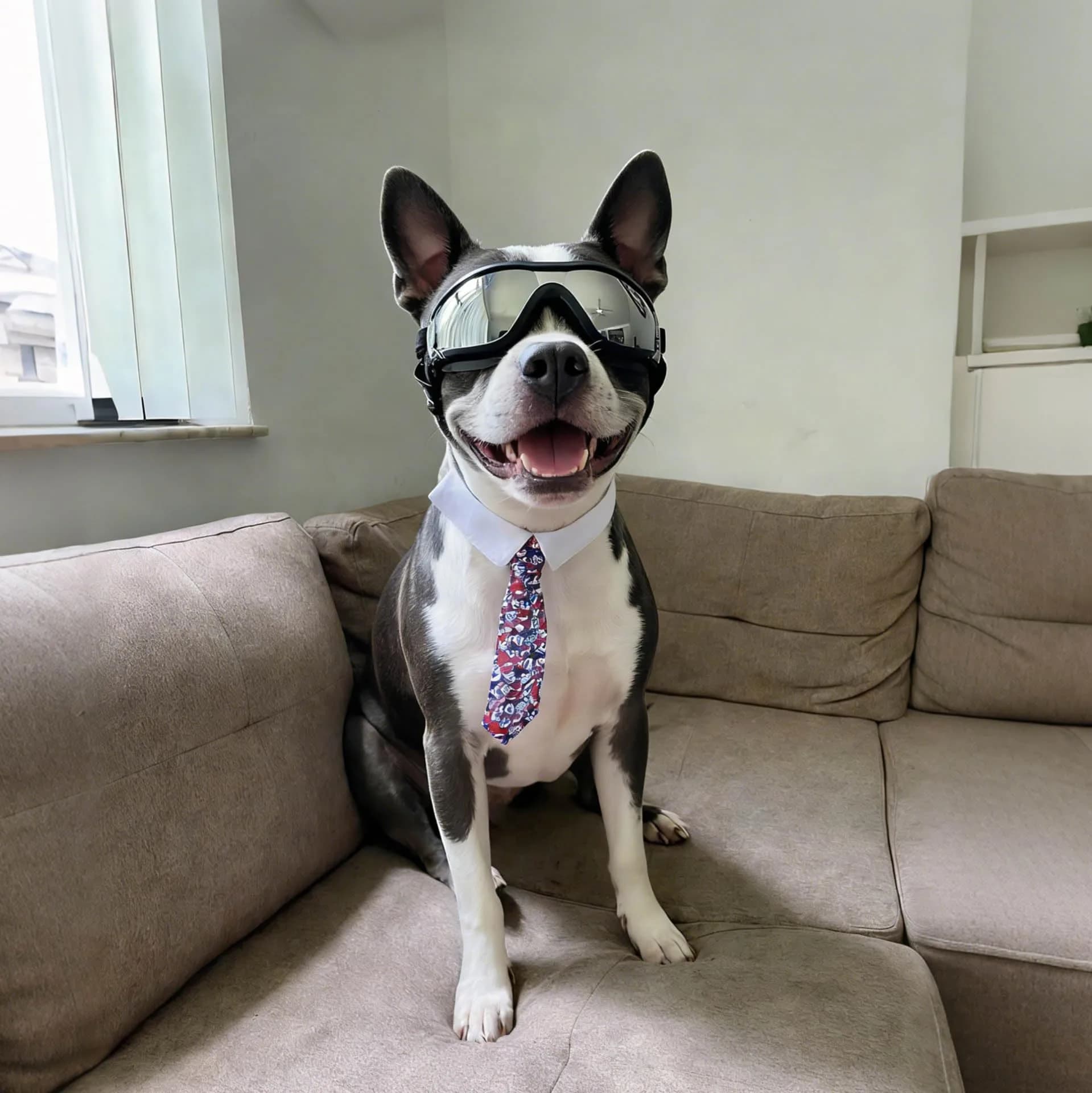 Enjoying Gloss Black UV Protection Dog Goggles for Medium Breeds | Windproof & Adjustable - view 2