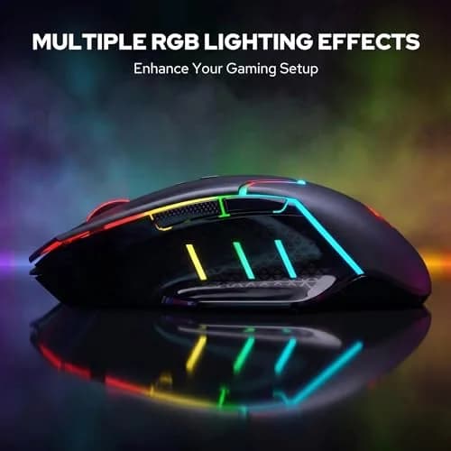 Redragon M690 MAX Wireless RGB Gaming Mouse 12800 DPI | 7 Macro Buttons, Rechargeable, Tri-Mode Connectivity thumbnail 5