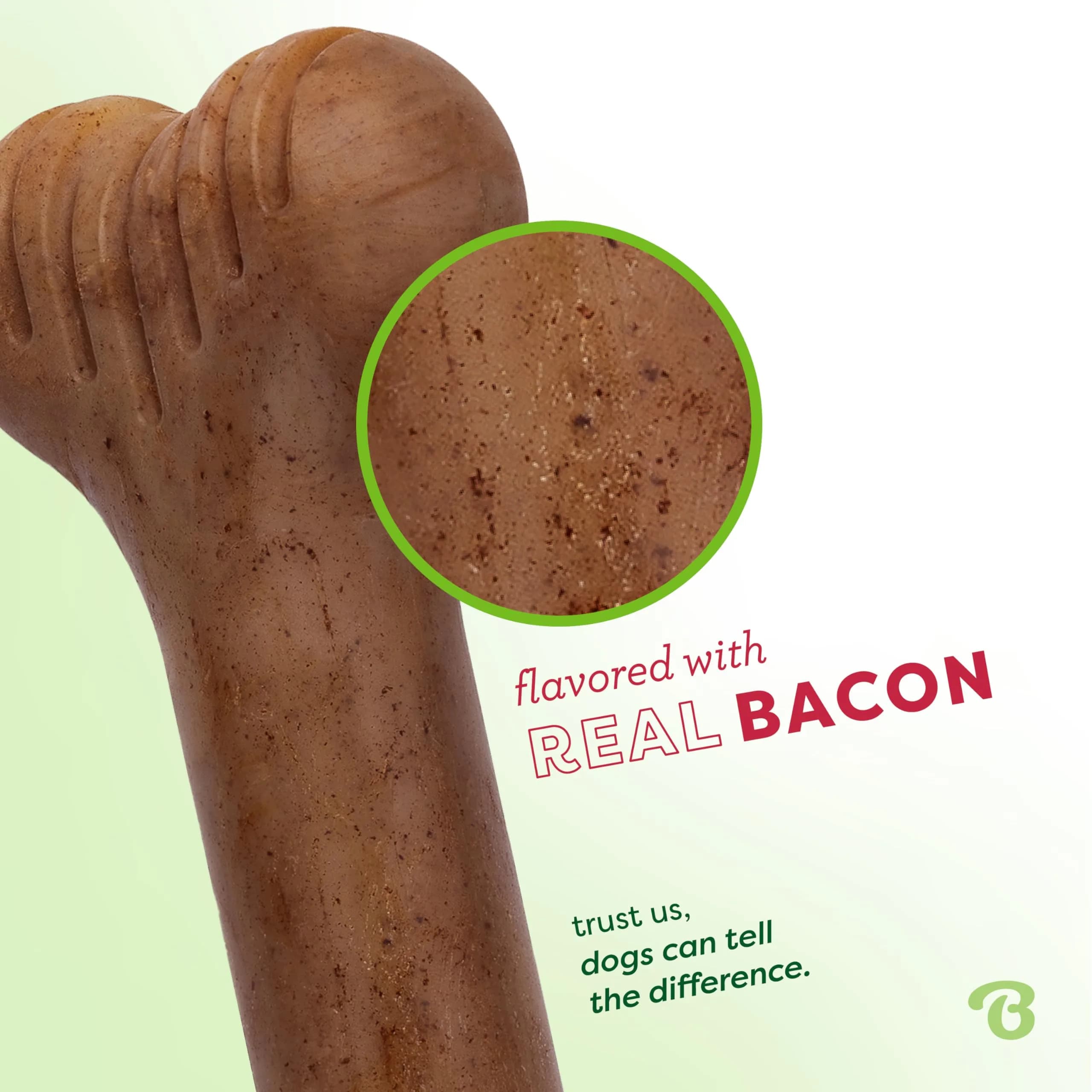 Benebone Real Bacon Dental Chew Toy for Aggressive Chewers, Giant Bone Shape - view 2