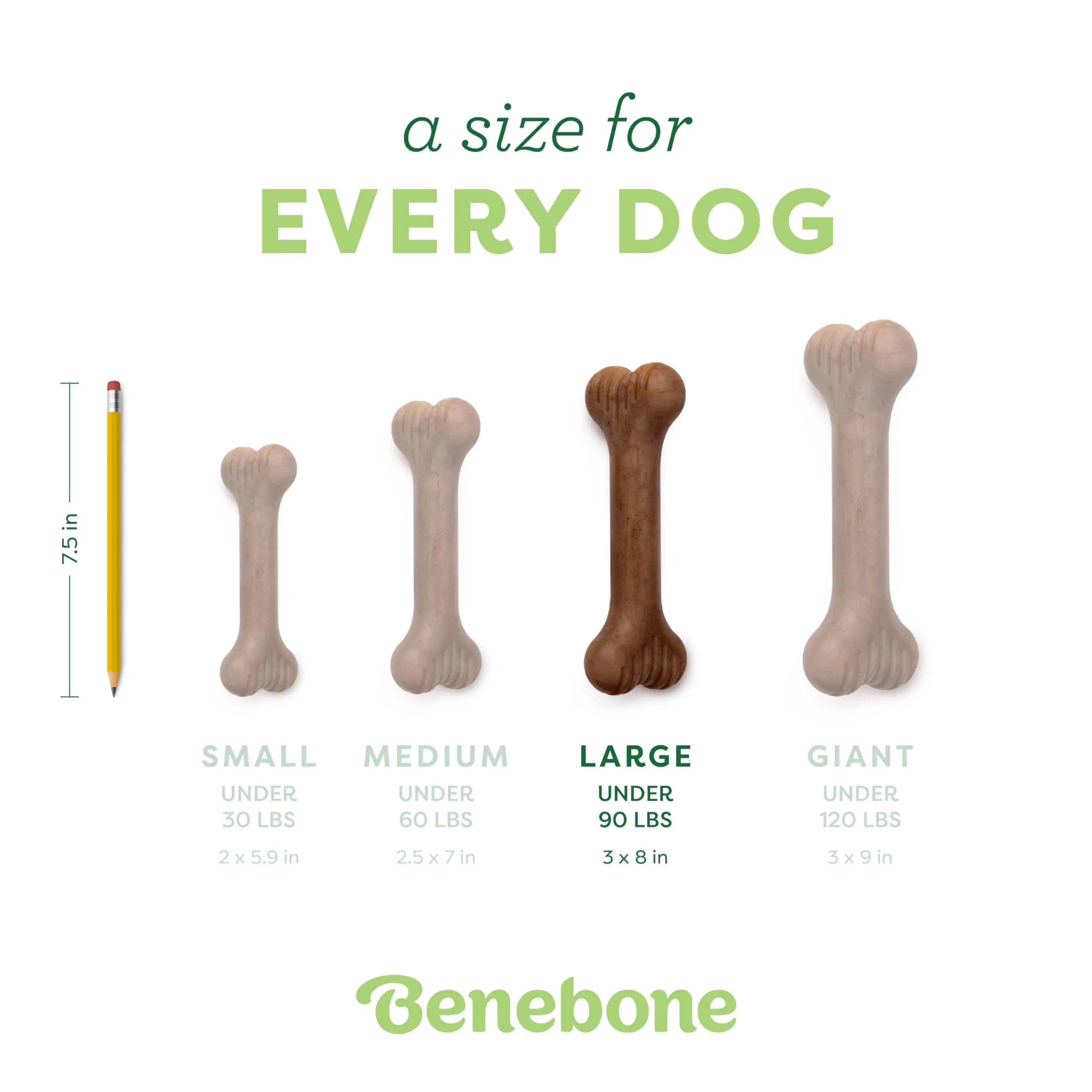 Benebone Real Bacon Dental Bone Dog Chew Toy for Aggressive Chewers, Large - view 4