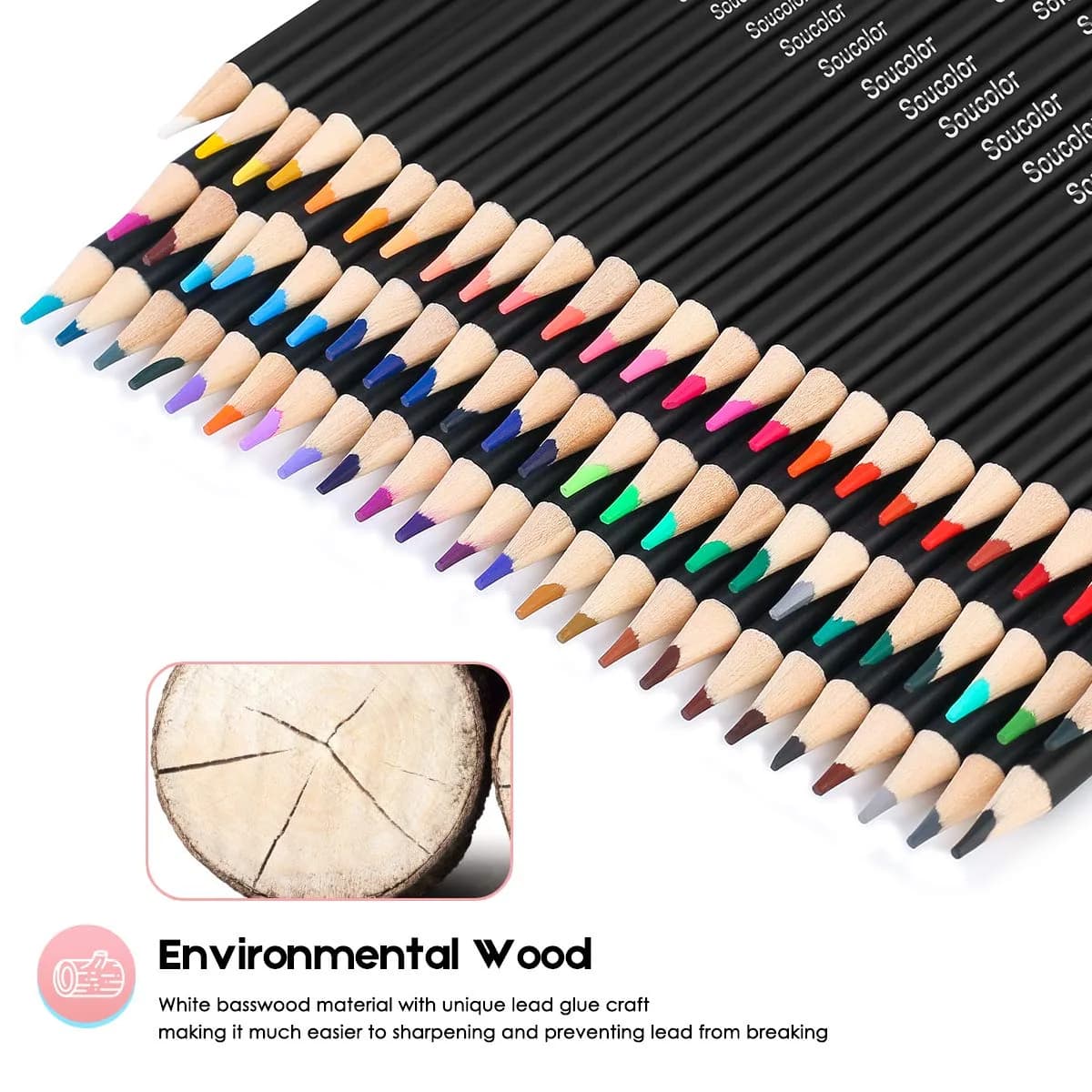Soucolor 50 Colored Pencils Set | Vibrant Art Supplies for Adults & Kids - view 3
