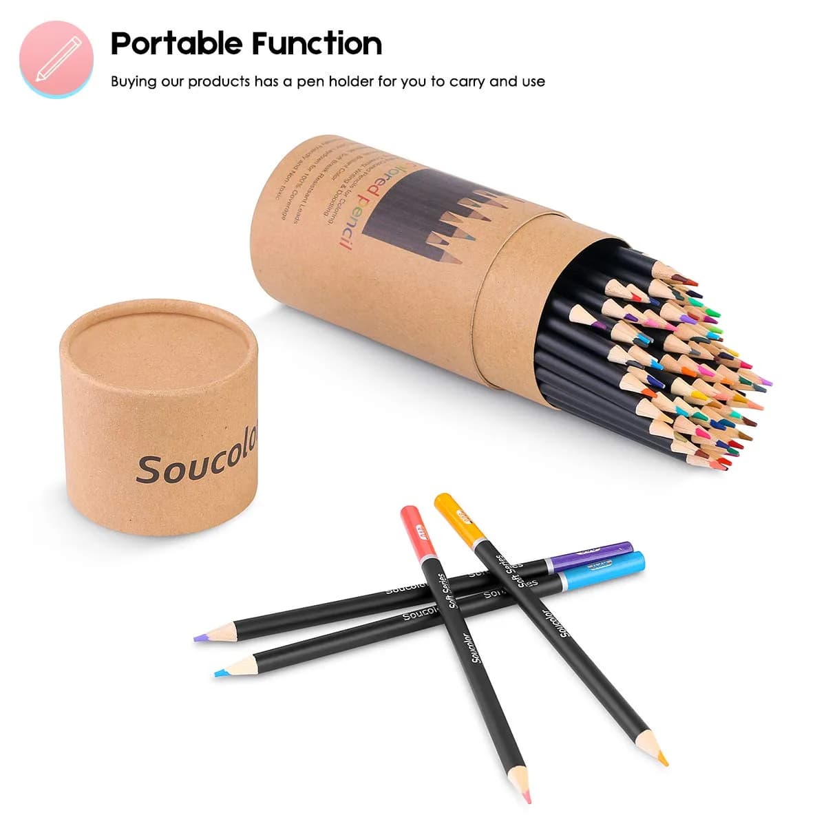 Soucolor 50 Colored Pencils Set | Vibrant Art Supplies for Adults & Kids - view 6