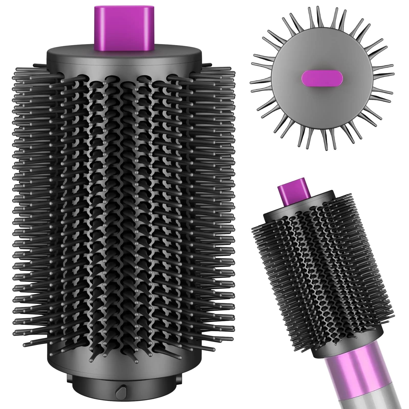 ZEPHBLOW 3-Inch Large Round Brush for Dyson Airwrap Attachments, Rose | Nylon Bristles for Volume & Smooth Curls