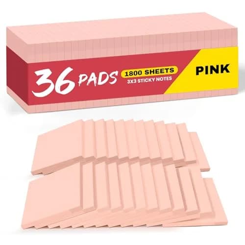 Taja Pink Sticky Notes 36 Pads | Focus Notes for Planning & Organization - view 2