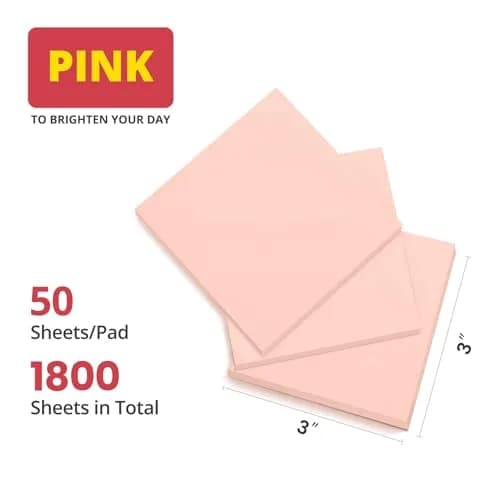Taja Pink Sticky Notes 36 Pads | Focus Notes for Planning & Organization - view 6