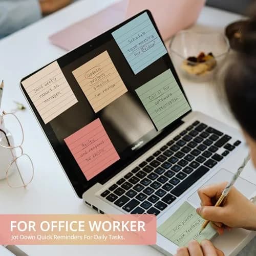 Taja Lined Sticky Notes 72 Pads, 3x3 Inches (7.6x7.6 cm) | Bulk Pack for Office & Study thumbnail 4