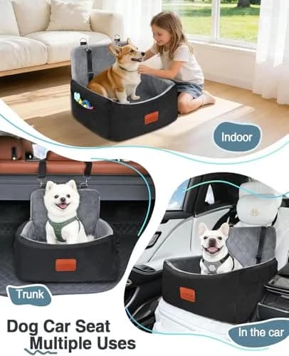 Wooaidagg Dog Car Seat for Small Dogs Under 30lbs | Comfy & Safe Travel Bed with Washable Cover thumbnail 7