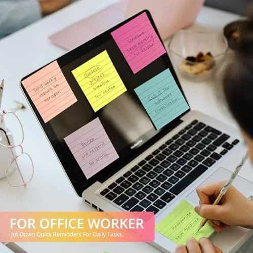 Taja Lined Sticky Notes 72 Pads, 7.6 cm x 7.6 cm (3x3 Inches) | Bulk Pack for Office & Study thumbnail 4