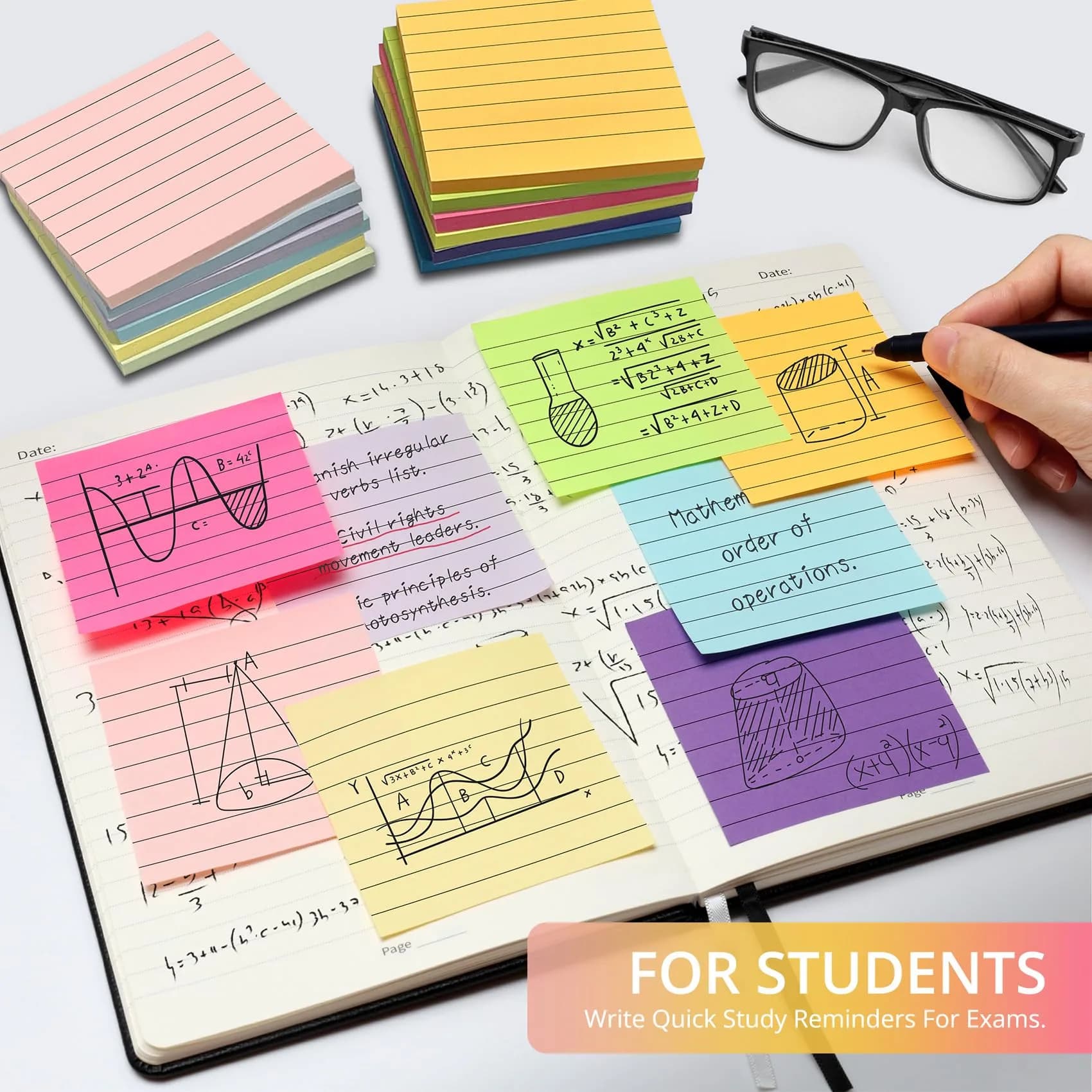 Taja Lined Sticky Notes 72 Pads, 7.6 cm x 7.6 cm (3x3 Inches) | Bulk Pack for Office & Study - view 6