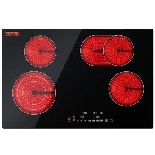 VEVOR 30" 4 Burner Built-in Electric Radiant Cooktop 7200W 220-240V | Touch Sensor Ceramic Stove Top with Timer & Child Lock thumbnail 1