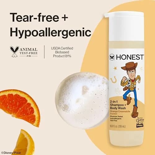The Honest Company Shampoo + Body Wash, Orange Creamsicle, 295ml (10 Fl Oz) | Tear-Free 2-in-1 for All Hair & Skin Types - view 2