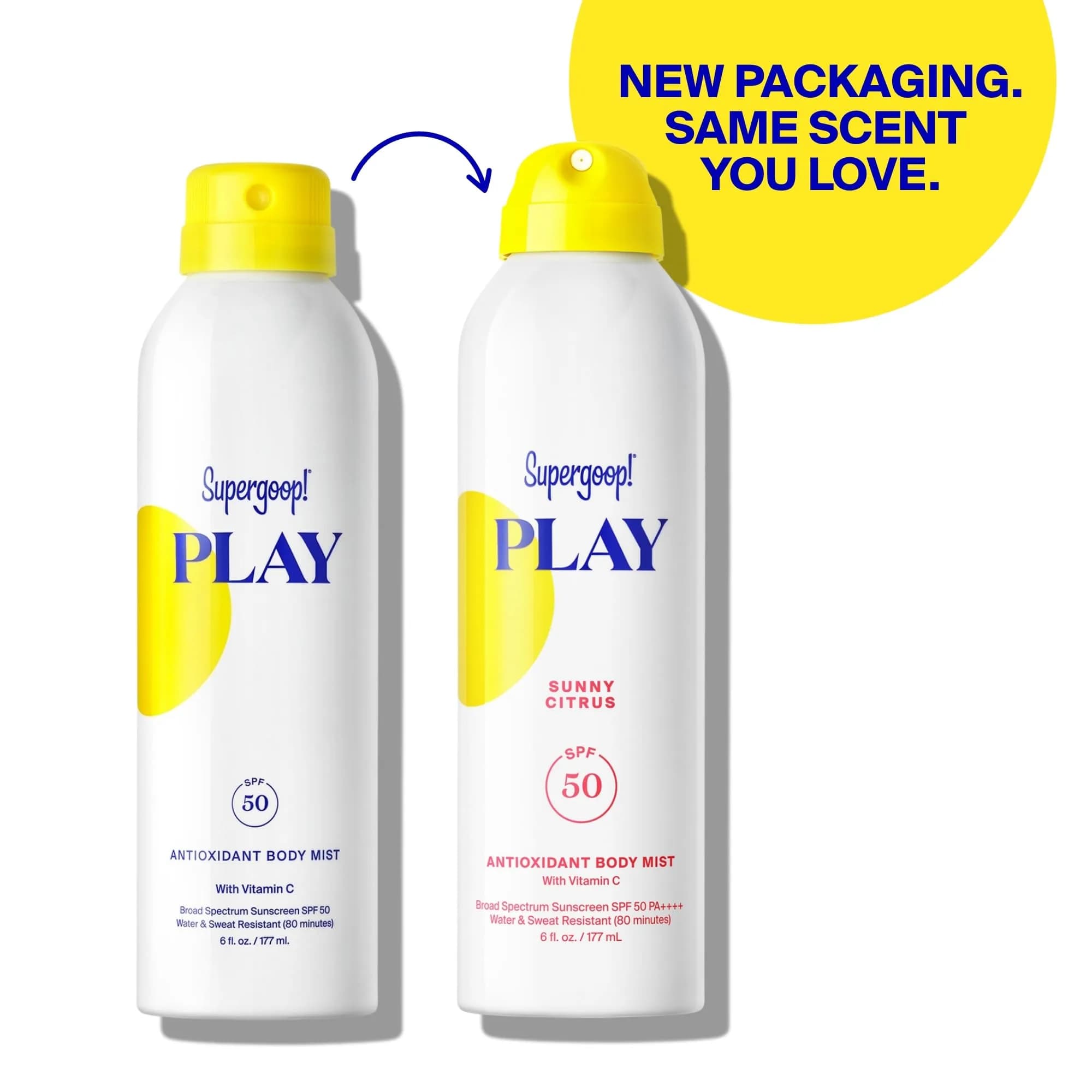 Supergoop! PLAY Antioxidant Body Mist SPF 50 Spray, 6 fl oz (177 ml) | Broad Spectrum Sunscreen for Active Days - view 2