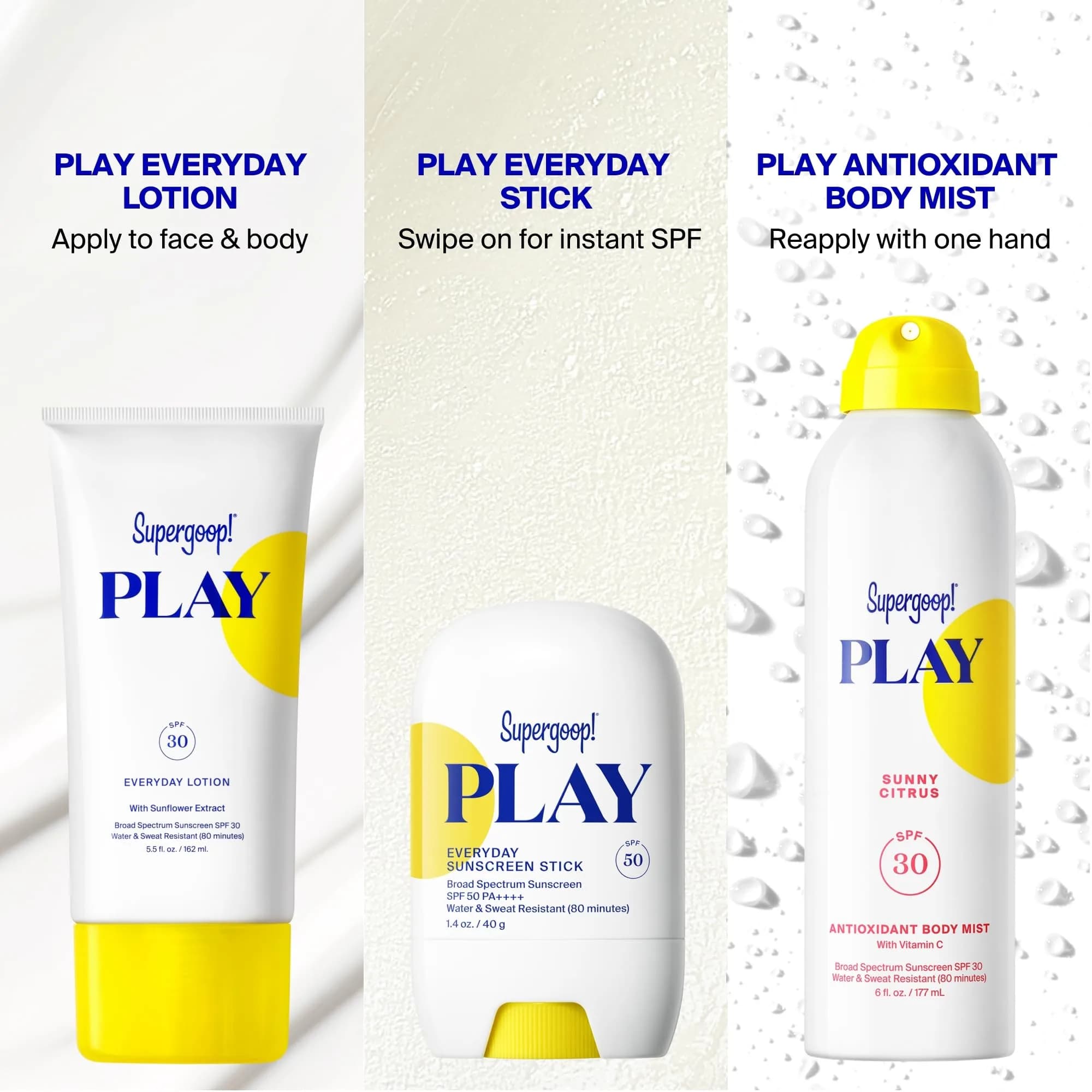 Supergoop! PLAY Antioxidant Body Mist SPF 50 Spray, 6 fl oz (177 ml) | Broad Spectrum Sunscreen for Active Days - view 8