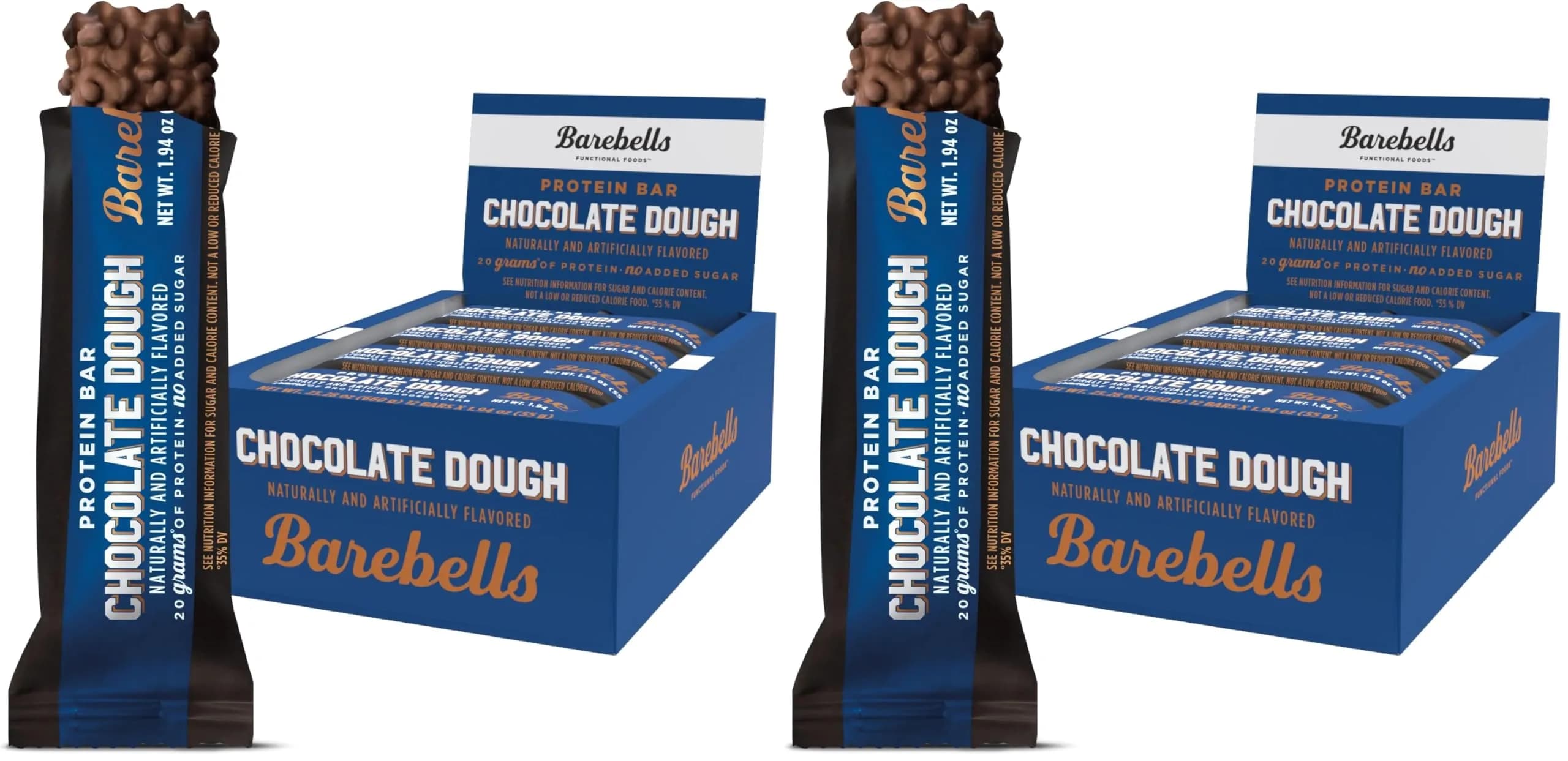 Barebells Chocolate Dough Protein Bars 12 Count | 20g High Protein Snack Bar - main product image