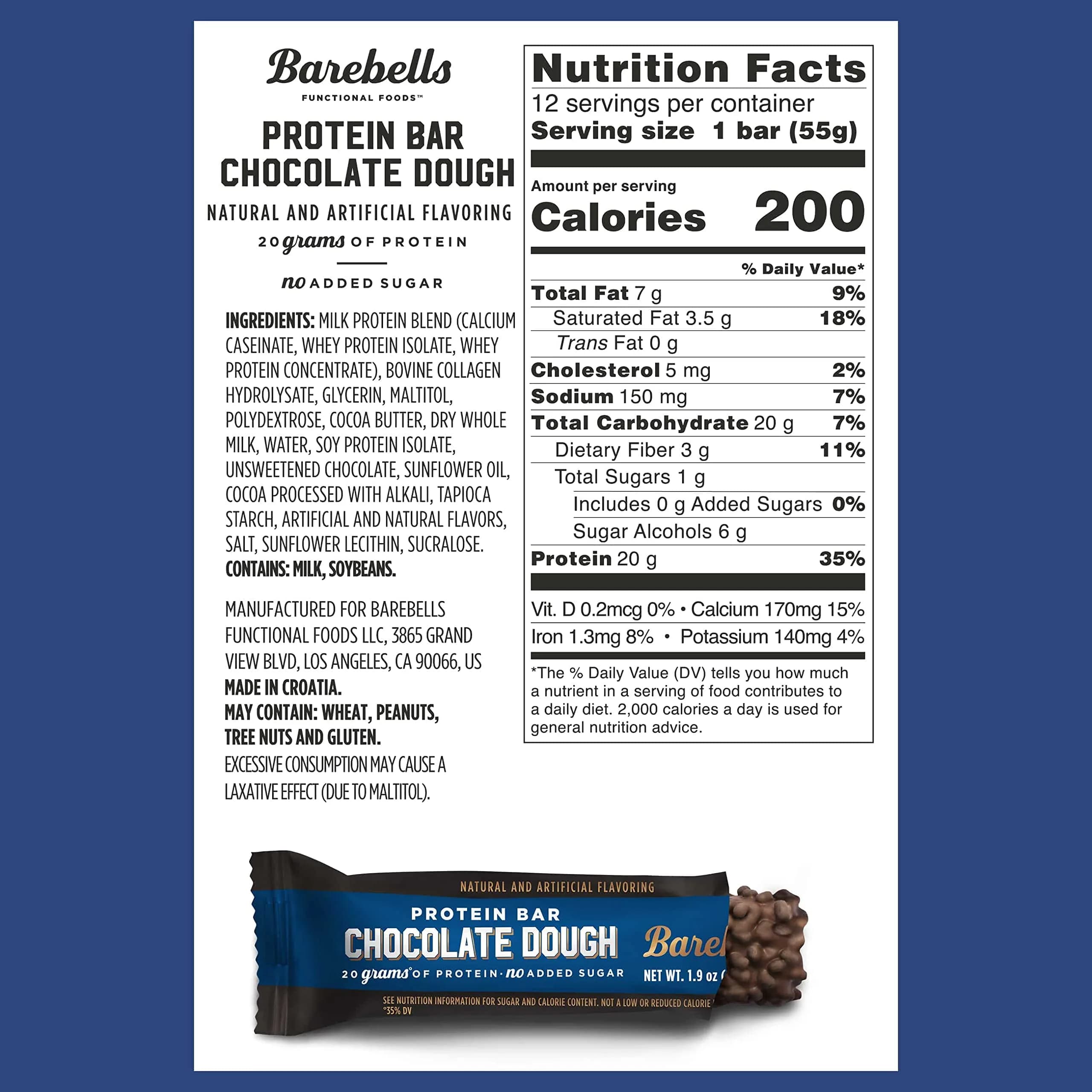 Barebells Chocolate Dough Protein Bars 12 Count | 20g High Protein Snack Bar - view 5