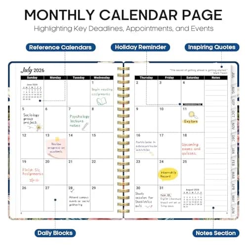 Taja 2026-2027 Academic Planner 6.3" x 8.5" | Monthly & Weekly Jul 2026-Jun 2027 Planner Calendar thumbnail 2