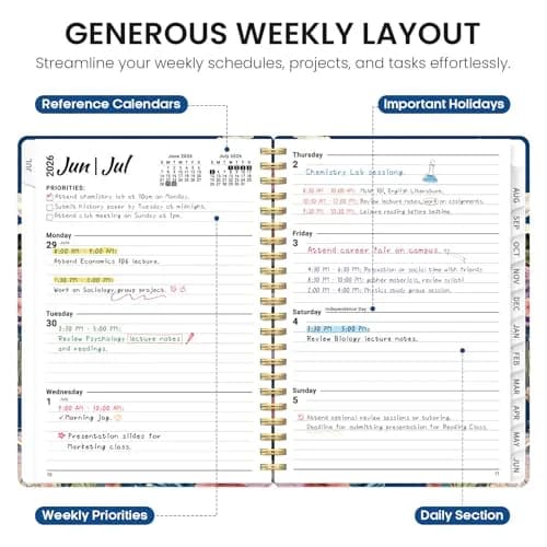 Taja 2026-2027 Academic Planner 6.3" x 8.5" | Monthly & Weekly Jul 2026-Jun 2027 Planner Calendar thumbnail 3