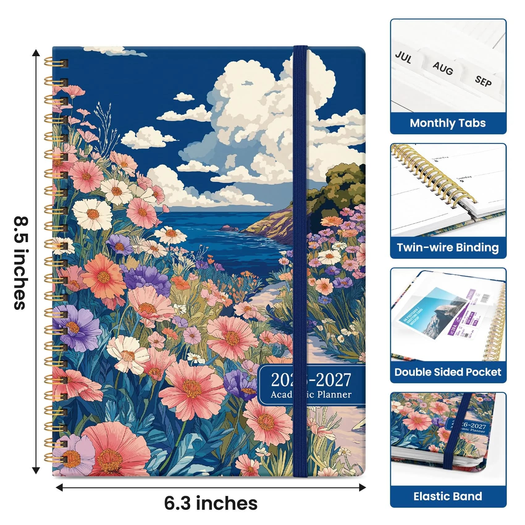 Taja 2026-2027 Academic Planner 6.3" x 8.5" | Monthly & Weekly Jul 2026-Jun 2027 Planner Calendar - view 4