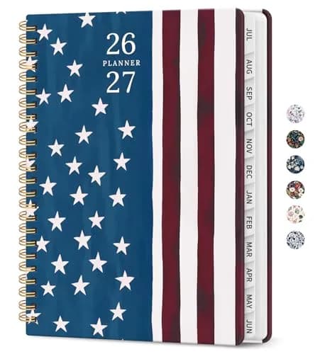 Taja Academic Planner 2026-2027 Monthly & Weekly Jul 2026-Jun 2027 Calendar Planner 21.7cm x 16.4cm (8.5" x 6.3") | Durable Hardcover Organizer with Tabs thumbnail 1