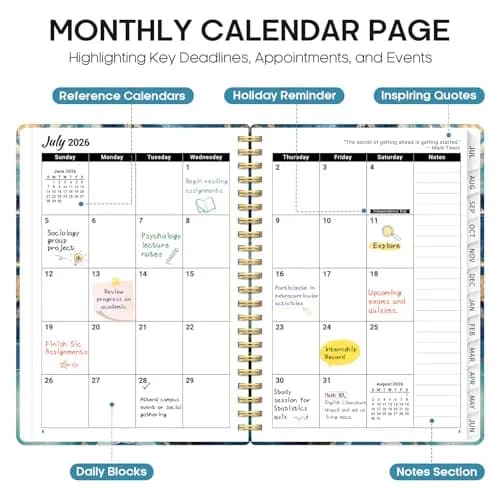 Taja 2026-2027 Academic Planner 6.3"x8.5" (A5) | Monthly & Weekly Jul 2026-Jun 2027 Planner Calendar thumbnail 2