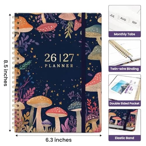 Taja 2026-2027 Academic Planner, Monthly & Weekly Jul 2026-Jun 2027 Calendar Planner, A5 Size (6.3"x8.5") | Smooth Ink Flow Acid-Free Paper thumbnail 4