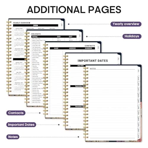 Taja 2026-2027 Academic Planner, Monthly & Weekly Jul 2026-Jun 2027 Calendar Planner, A5 Size (6.3"x8.5") | Smooth Ink Flow Acid-Free Paper thumbnail 5