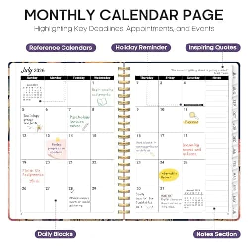 Taja 2026-2027 Academic Planner, Monthly & Weekly Jul 2026-Jun 2027 Calendar Planner, A5 Size (6.3"x8.5") | Smooth Ink Flow Acid-Free Paper thumbnail 2