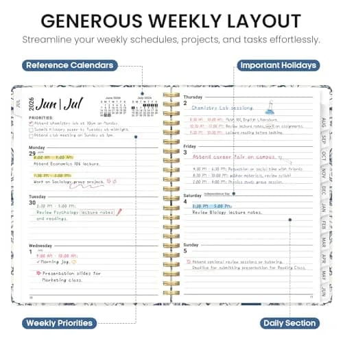 Taja 2026-2027 Academic Planner 8.5 x 11 Inches | Monthly & Weekly Jul 2026-Jun 2027 Planner with Tabs thumbnail 3
