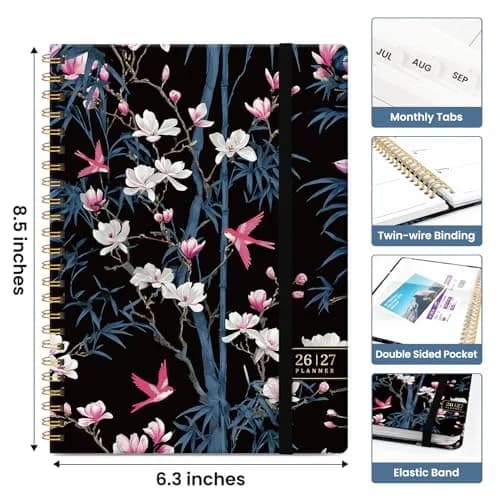 Taja 2026-2027 Academic Planner, Monthly & Weekly Jul 2026-Jun 2027 Calendar Planner, 146 Pages (A5 Size, 6.3"x8.5") | Imported Stationery for Students & Professionals thumbnail 4
