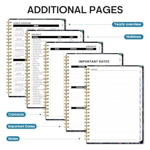 Taja 2026-2027 Academic Planner 6.3"x8.5" (A5) | Monthly & Weekly Jul 2026-Jun 2027 Planner Calendar thumbnail 5