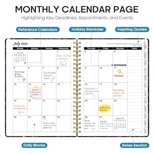 Taja 2026-2027 Academic Planner 6.3"x8.5" (A5) | Monthly & Weekly Jul 2026-Jun 2027 Planner Calendar thumbnail 2