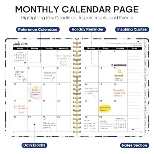 Taja Academic Planner 2026-2027, Jul 2026-Jun 2027 Monthly & Weekly Planner, 16 cm x 22 cm (6.3"x8.5") | Acid-Free Paper thumbnail 2