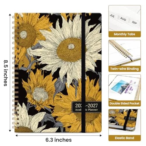 Taja 2026-2027 Academic Planner 6.3"x8.5" (16cm x 21.6cm) | Monthly & Weekly Spiral Bound Hardcover thumbnail 4