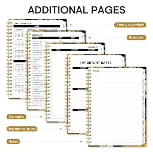 Taja 2026-2027 Academic Planner 6.3"x8.5" (16cm x 21.6cm) | Monthly & Weekly Spiral Bound Hardcover thumbnail 5