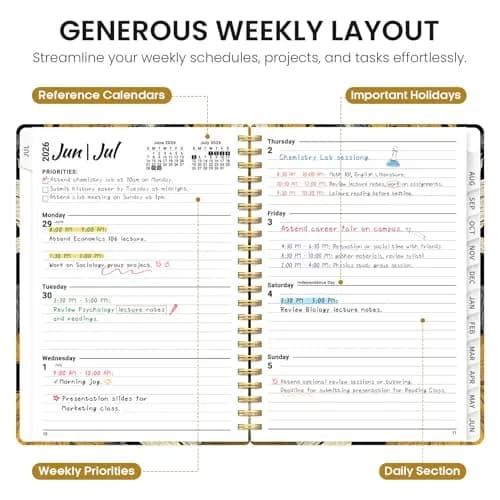 Taja 2026-2027 Academic Planner 6.3"x8.5" (16cm x 21.6cm) | Monthly & Weekly Spiral Bound Hardcover thumbnail 3